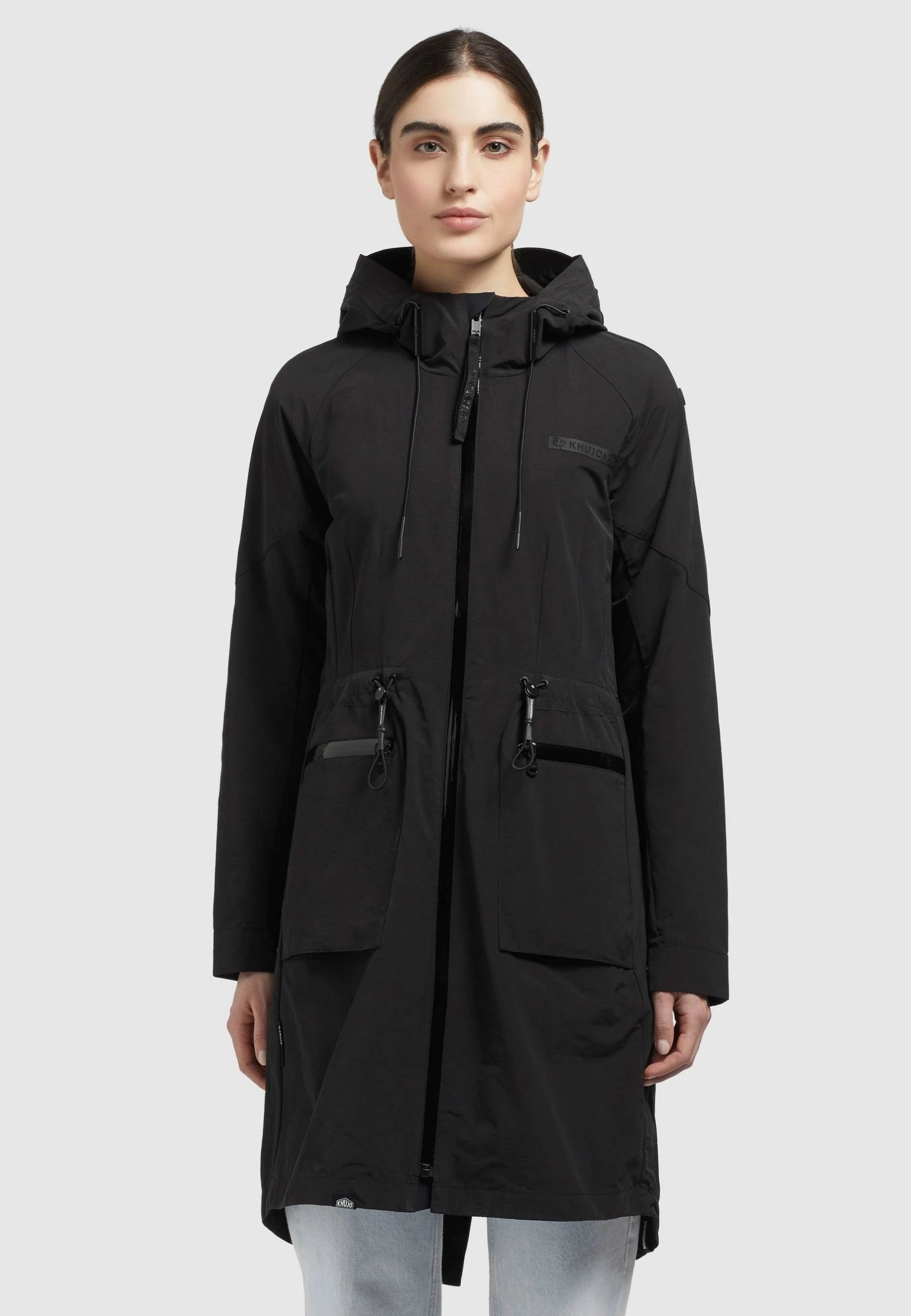 Khujo LEVANE - Kurtka Przeciwdeszczowa - Schwarz 1 Khujo LEVANE - Kurtka Przeciwdeszczowa - Schwarz