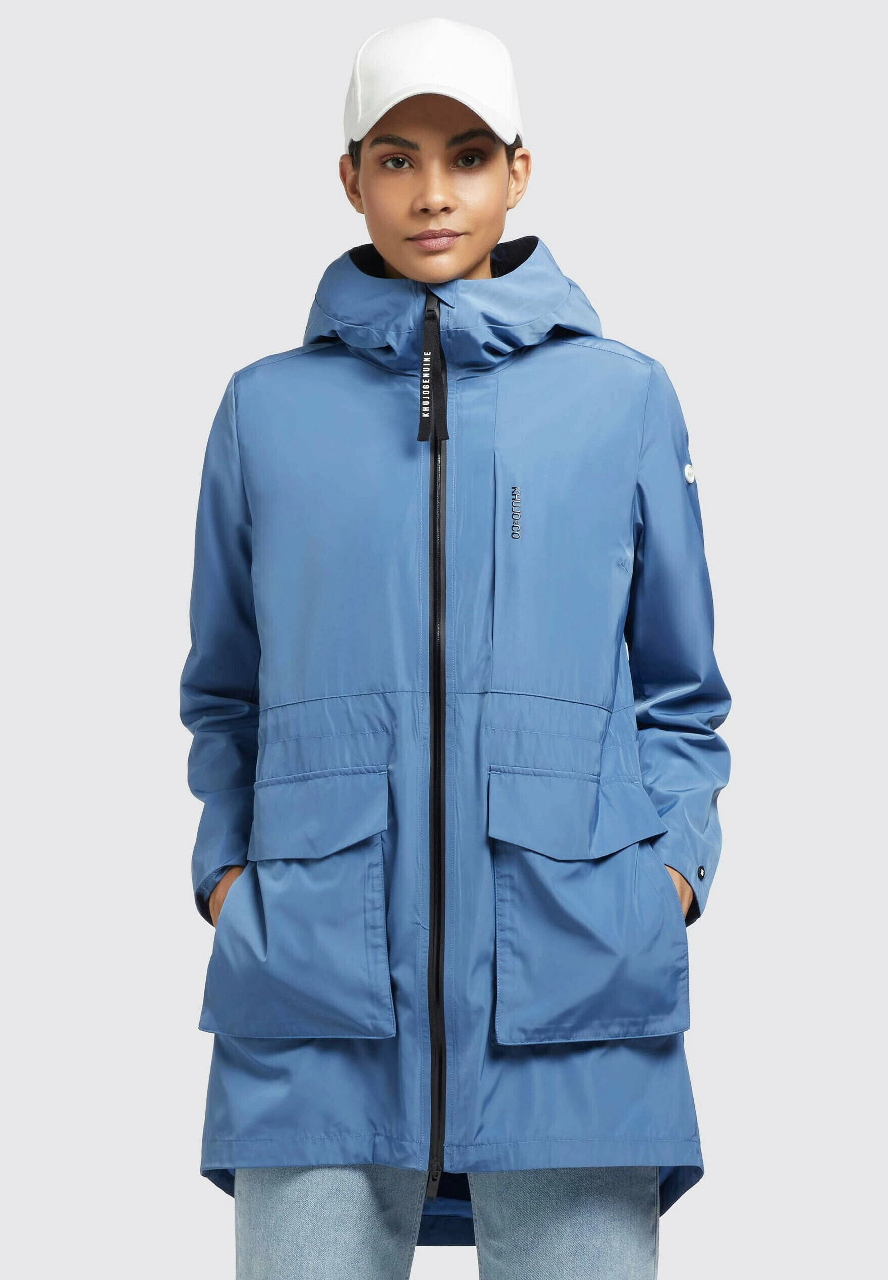 Khujo Mantel GING - Krótki Płaszcz - Blau 1 Khujo Mantel GING - Krótki Płaszcz - Blau