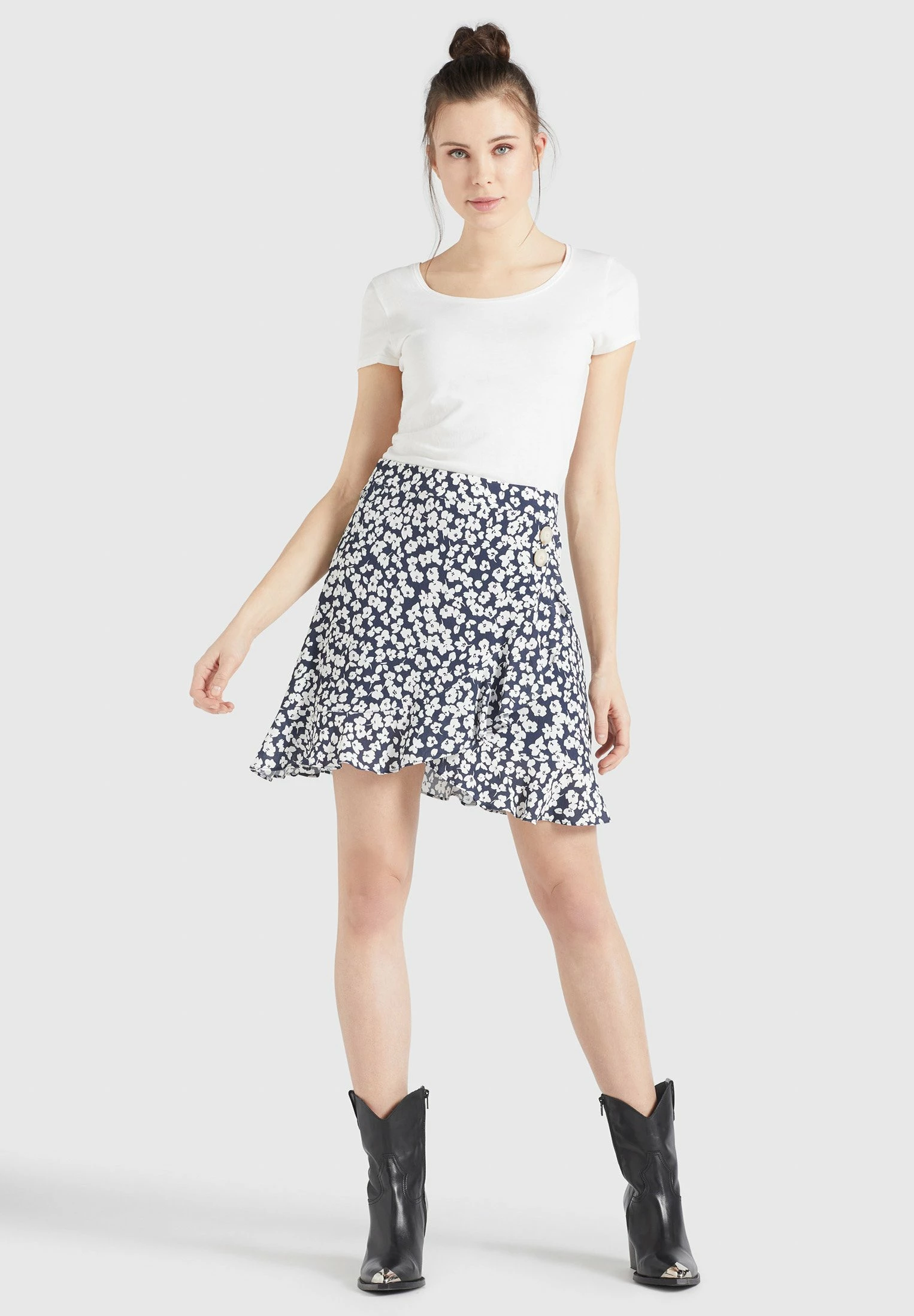 Khujo UNDINE - Spódnica Trapezowa - Dunkelblau-weiß Geblümt 6 Khujo UNDINE - Spódnica Trapezowa - Dunkelblau-weiß Geblümt - obrazek 6