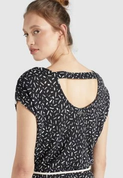 Khujo DOREEN - Długa Sukienka - Schwarz-weiß Gemustert -Khujo Sklep 26b90064802b42cdbd42da754e81b61e