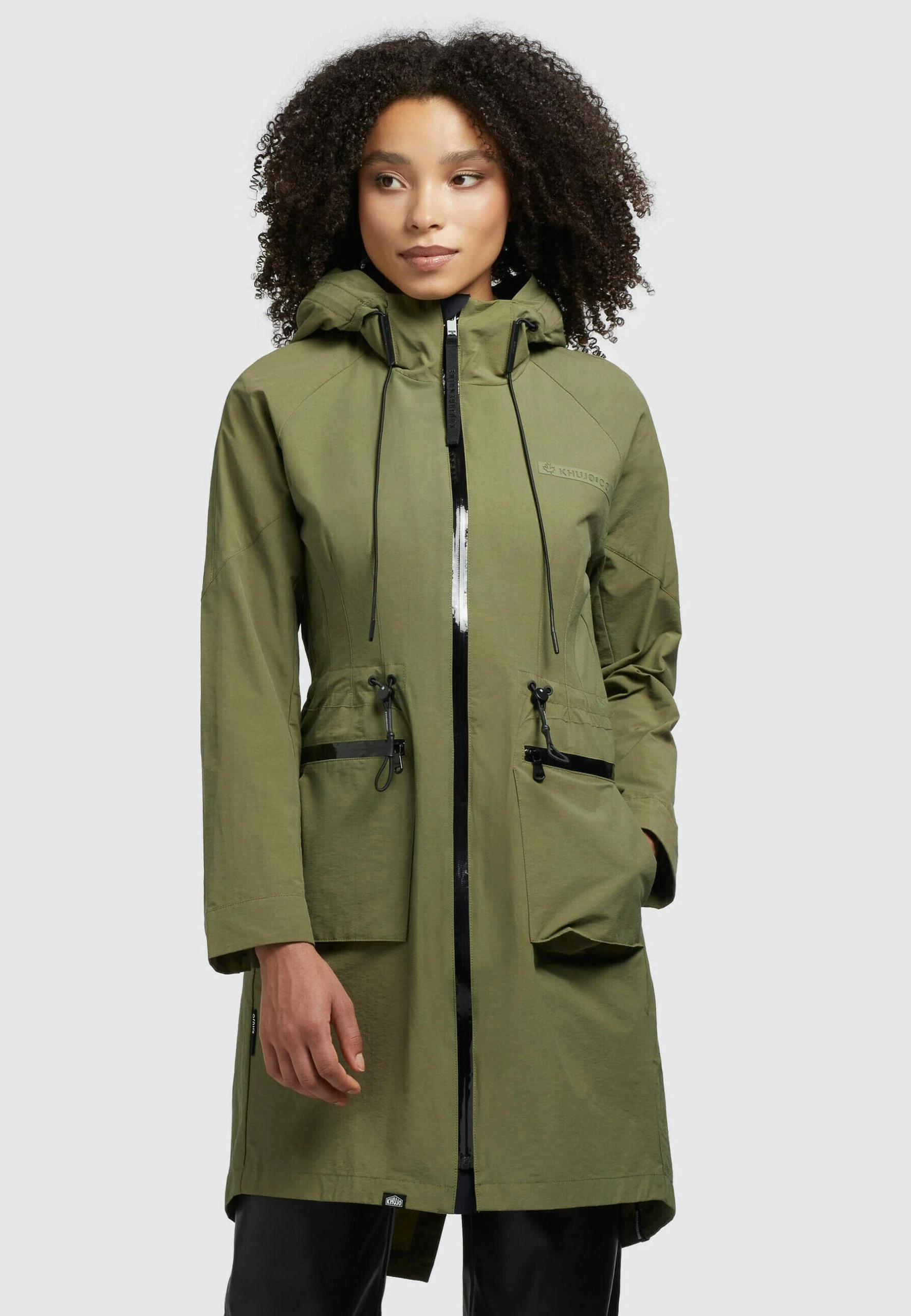 Khujo LEVANE - Kurtka Przeciwdeszczowa - Olivgrün 1 Khujo LEVANE - Kurtka Przeciwdeszczowa - Olivgrün