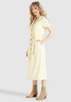 Khujo GOYA - Sukienka Koszulowa - Gelb-weiß Geblümt -Khujo Sklep 518b2fd2f5594856a8982c106e6e3188
