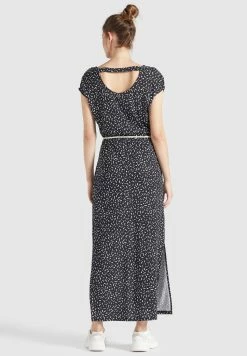 Khujo DOREEN - Długa Sukienka - Schwarz-weiß Gemustert -Khujo Sklep 6f4e77996a1d4ccfb76157b5ea20ee0b