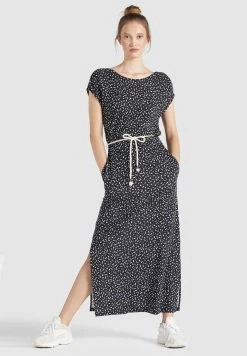 Khujo DOREEN - Długa Sukienka - Schwarz-weiß Gemustert -Khujo Sklep 8278fddd2fbd4122afc31a8fcb6bca3e