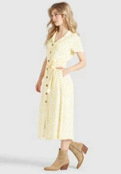 Khujo GOYA - Sukienka Koszulowa - Gelb-weiß Geblümt -Khujo Sklep e6a635bac0f34c54a1e822463ed114d6