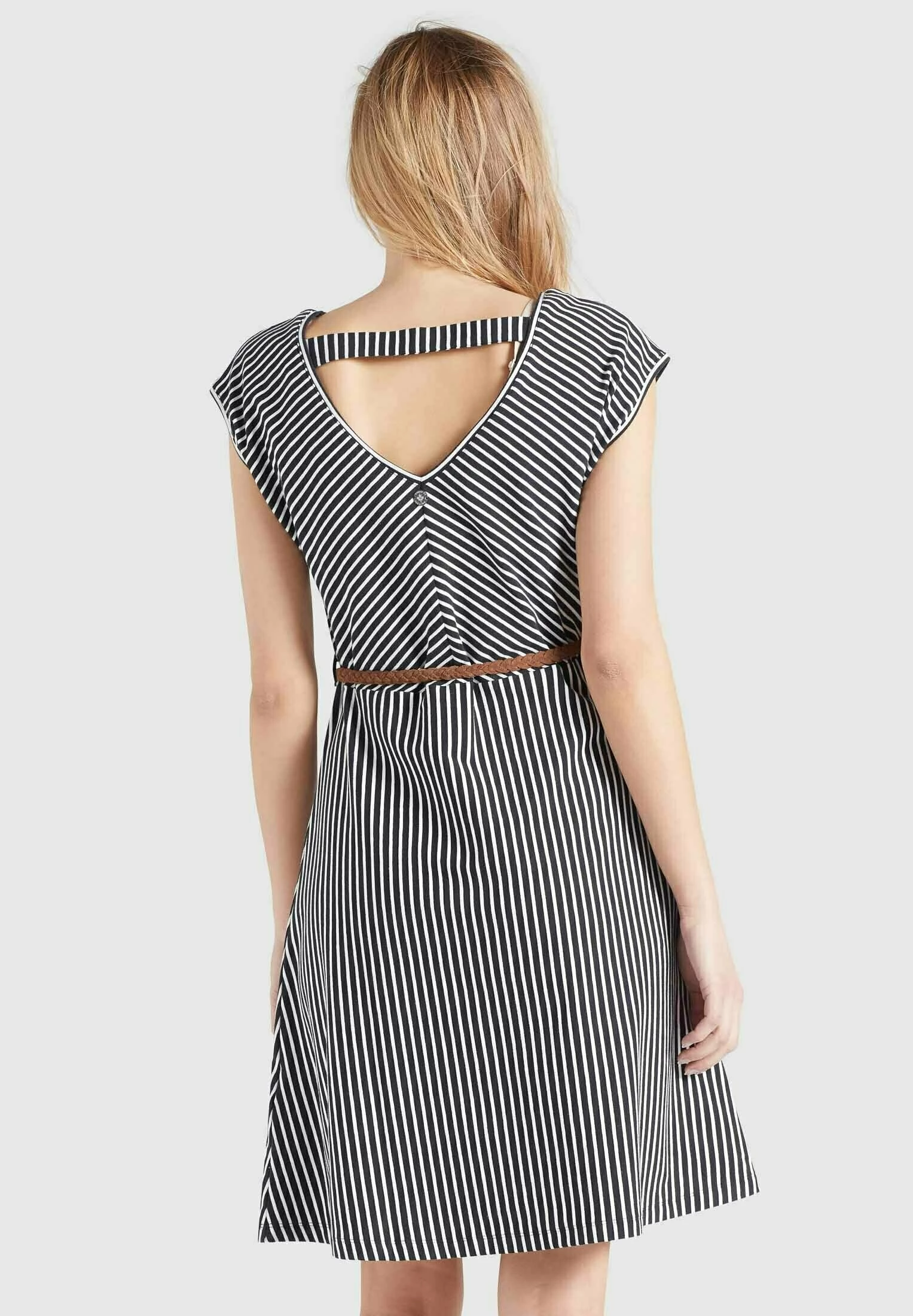 Khujo LEIFA - Sukienka Letnia - Dunkelblau-weiß Gestreift 3 Khujo LEIFA - Sukienka Letnia - Dunkelblau-weiß Gestreift - obrazek 3